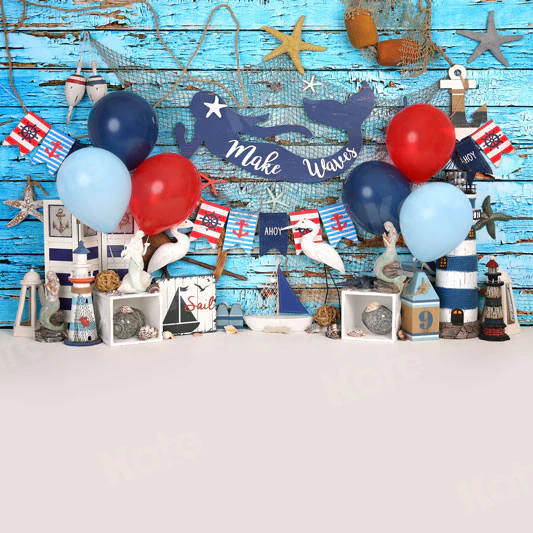 Kate Sailor Cake Smash Balloon Children Backdrop for Photography - Image 2
