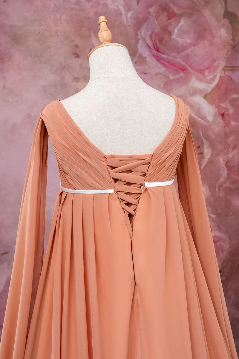 Kate Brown Yellow Satin Maternity Photoshoot Dress - Image 6