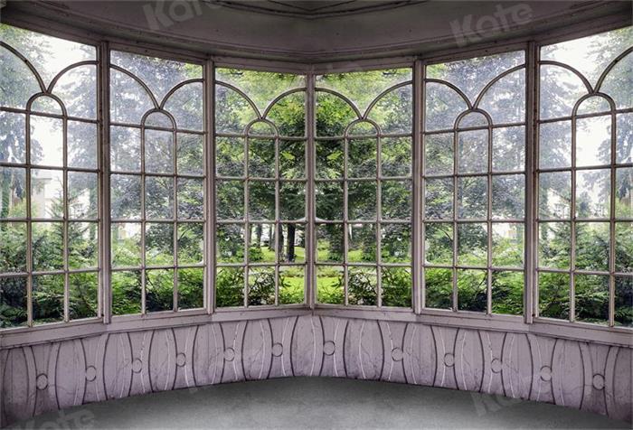 Kate Summer Scenery Window Backdrop Green Plants for Photography - Image 2