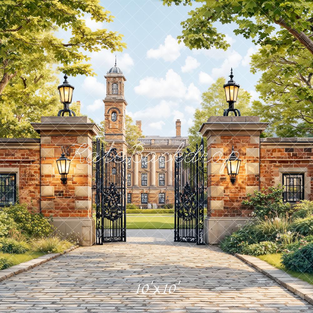 Kate Spring School Gate Cobblestone Pathway Backdrop Designed by Chain Photography - Image 7