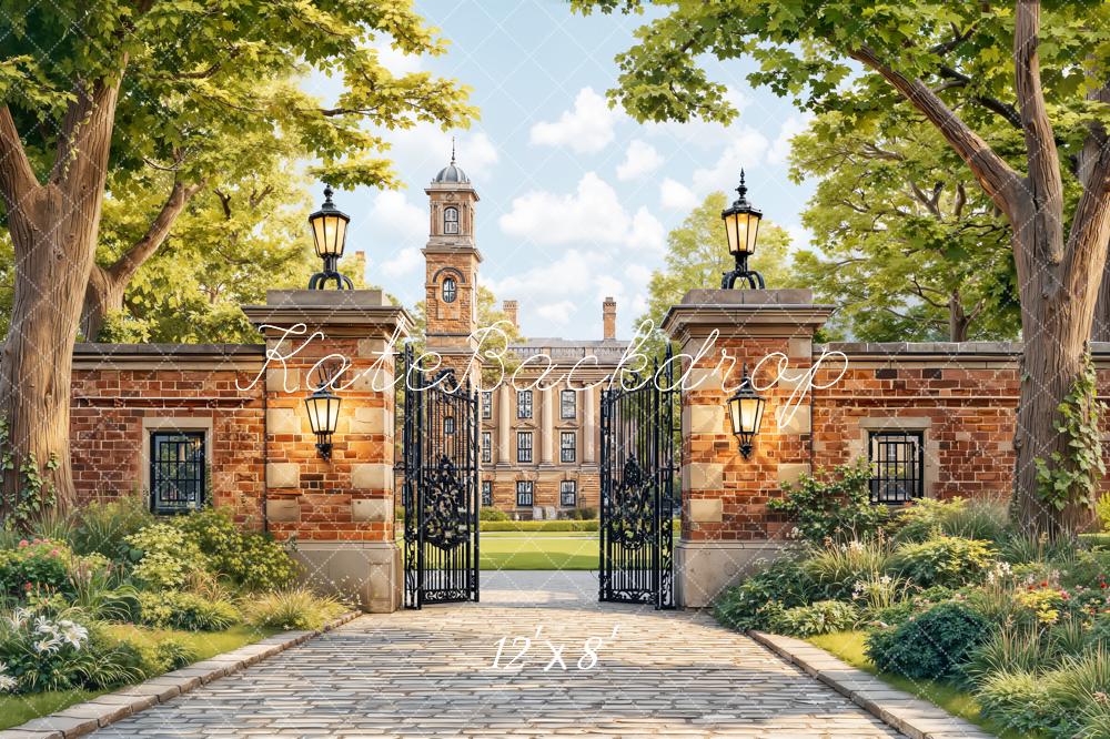 Kate Spring School Gate Cobblestone Pathway Backdrop Designed by Chain Photography - Image 9