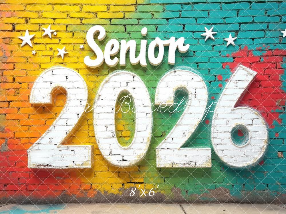 Kate Senior 2026 Brick Wall Graffiti Backdrop Designed by Laura Bybee - Image 3