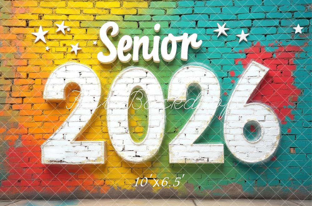 Kate Senior 2026 Brick Wall Graffiti Backdrop Designed by Laura Bybee - Image 4