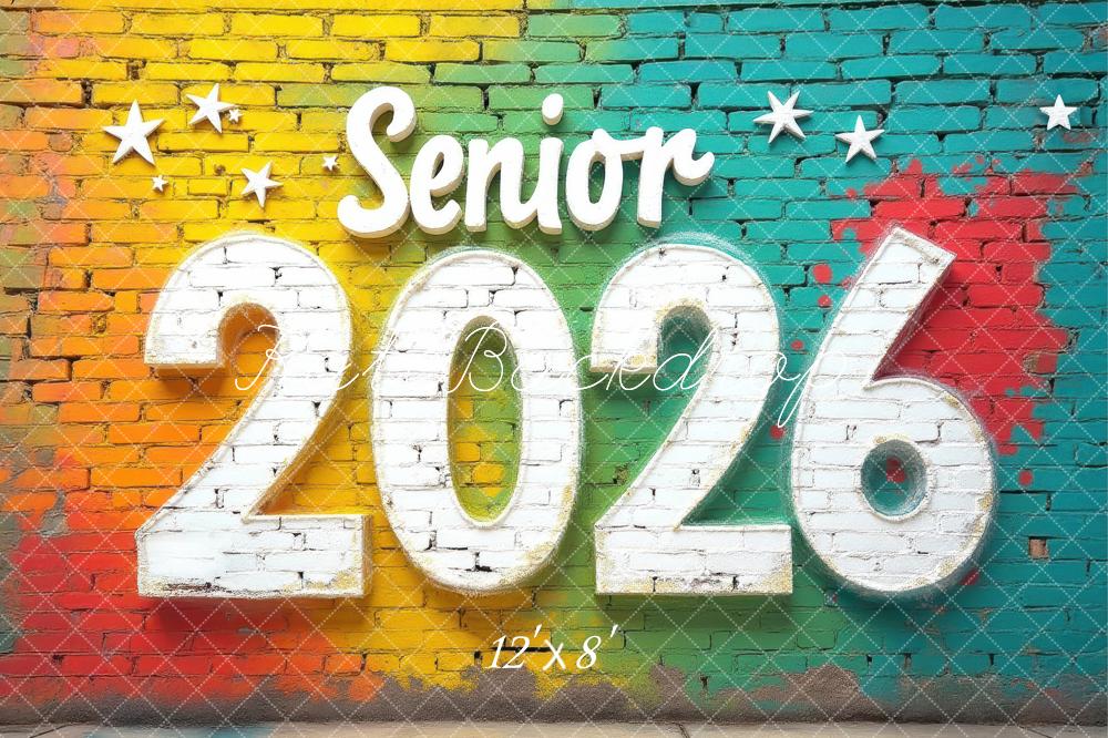 Kate Senior 2026 Brick Wall Graffiti Backdrop Designed by Laura Bybee - Image 8