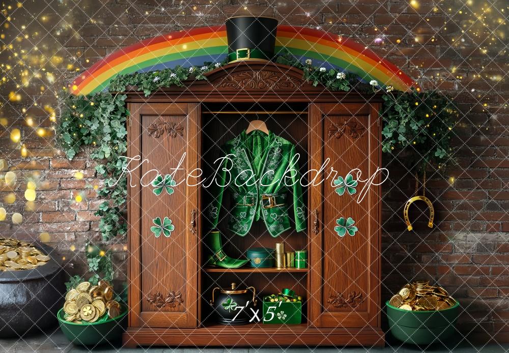 Kate Shamrock Leprechaun Rainbow Closet Backdrop Designed by Mini MakeBelieve - Image 2