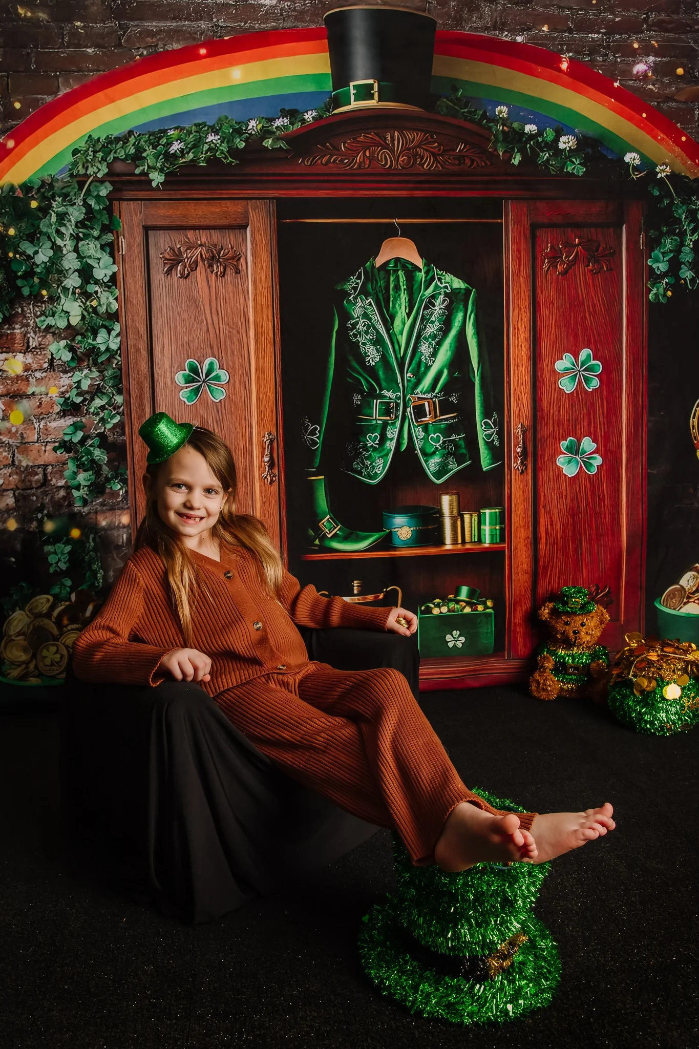 Kate Shamrock Leprechaun Rainbow Closet Backdrop Designed by Mini MakeBelieve - Image 3