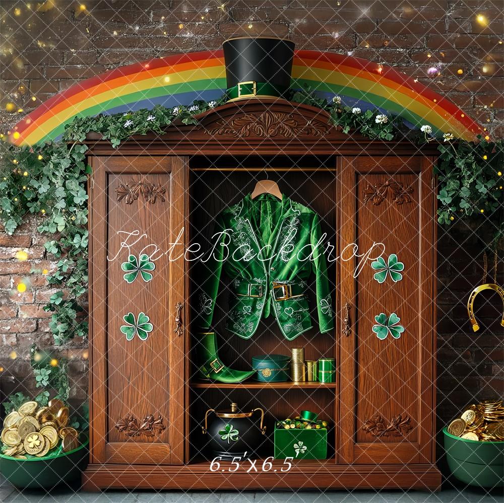 Kate Shamrock Leprechaun Rainbow Closet Backdrop Designed by Mini MakeBelieve - Image 4
