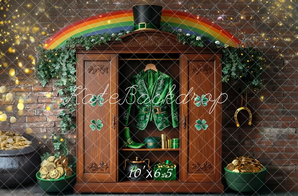 Kate Shamrock Leprechaun Rainbow Closet Backdrop Designed by Mini MakeBelieve - Image 5