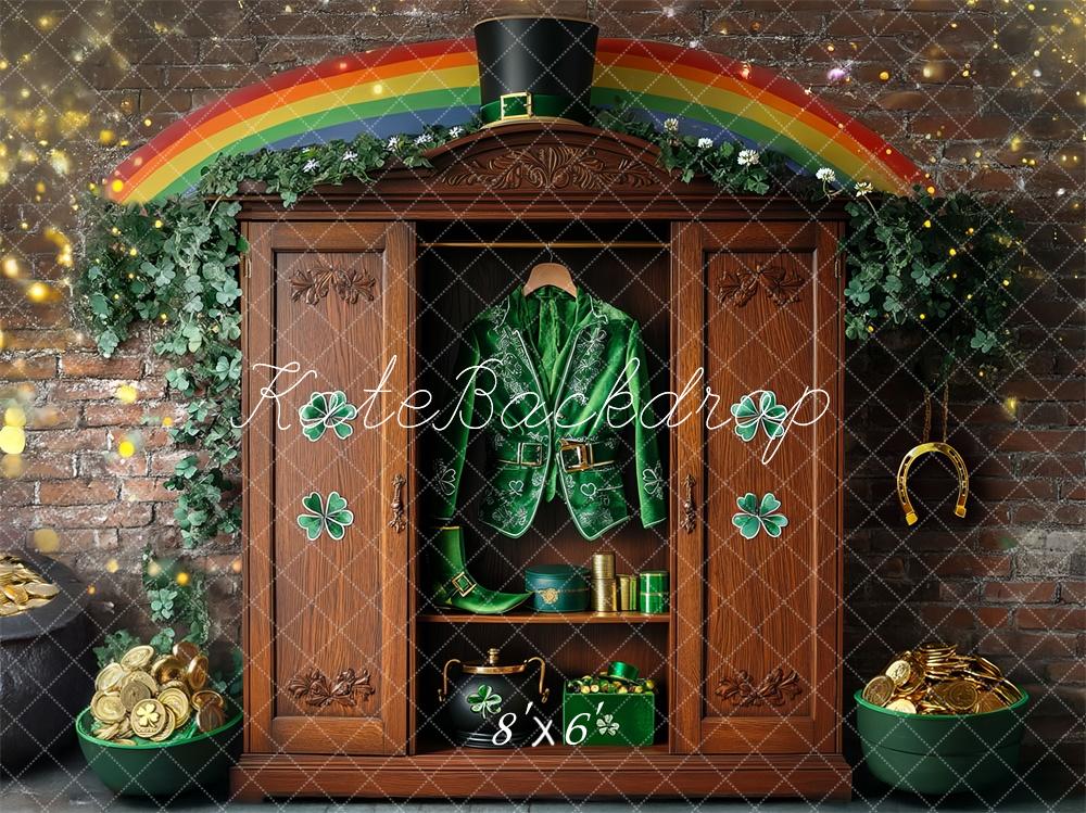 Kate Shamrock Leprechaun Rainbow Closet Backdrop Designed by Mini MakeBelieve - Image 6