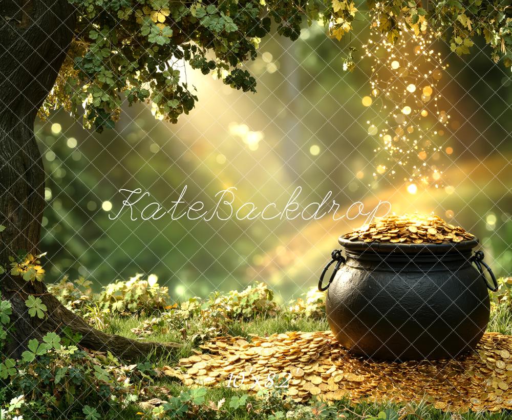Kate Shamrock Pot Of Gold Forest Backdrop Designed by Chain Photography - Image 6