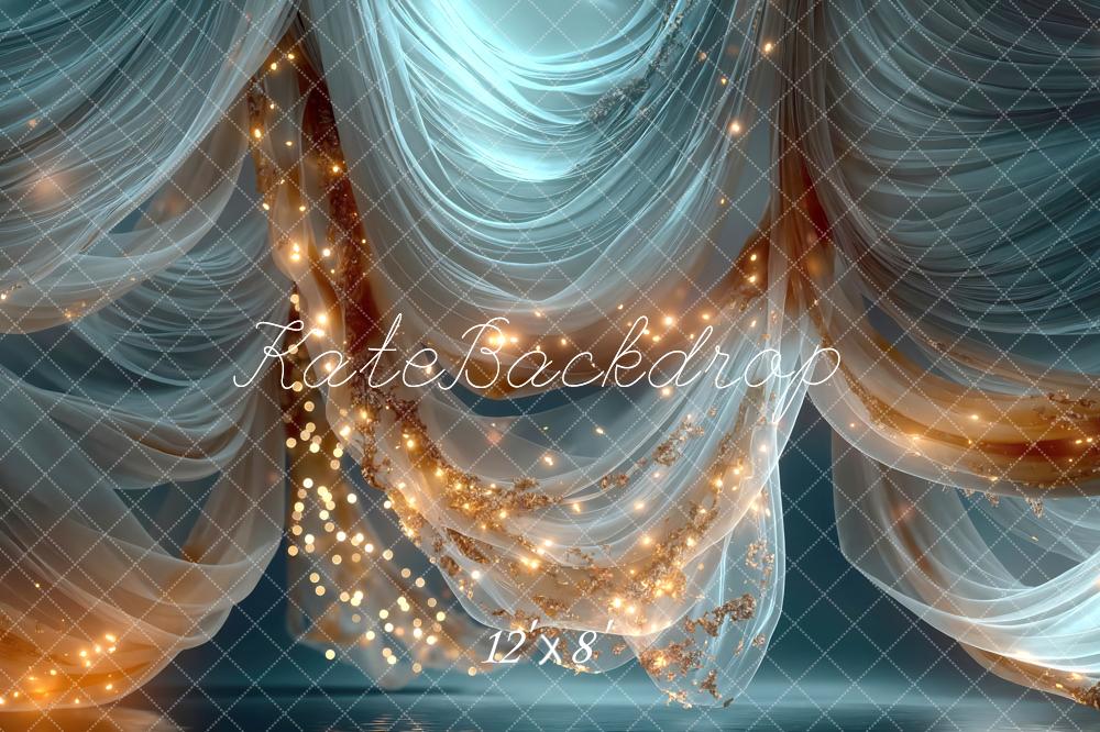 Kate Sheer Drapes Fairy Lights Blue Backdrop Designed by Mini MakeBelieve - Image 8