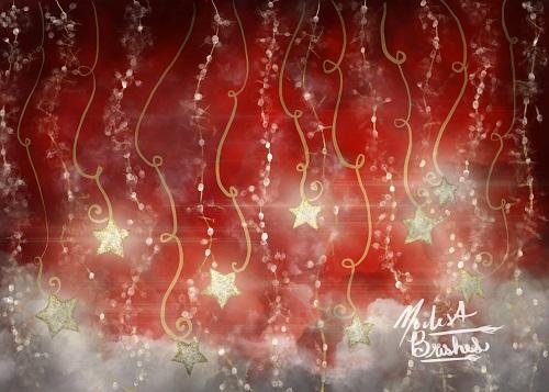 Kate Shining Stars Red Christmas Backdrop Designed by Modest Brushes