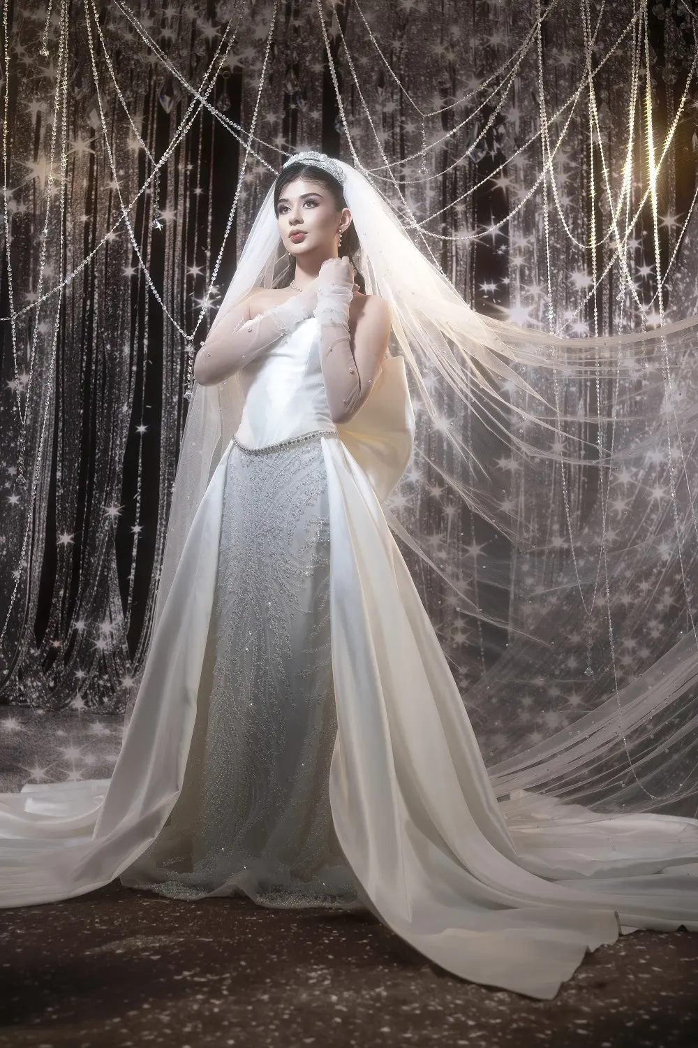 Kate Silver Glitter Crystal Curtain Sparkle/bokeh  Wedding Backdrop Designed by Chain Photography - Image 3