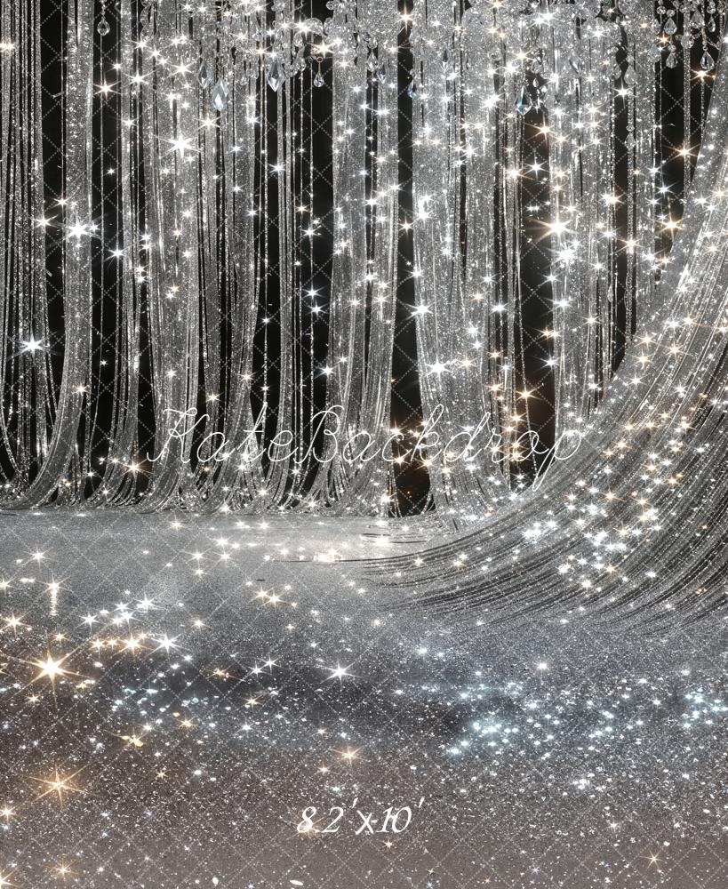 Kate Silver Glitter Crystal Curtain Sparkle/bokeh  Wedding Backdrop Designed by Chain Photography - Image 8