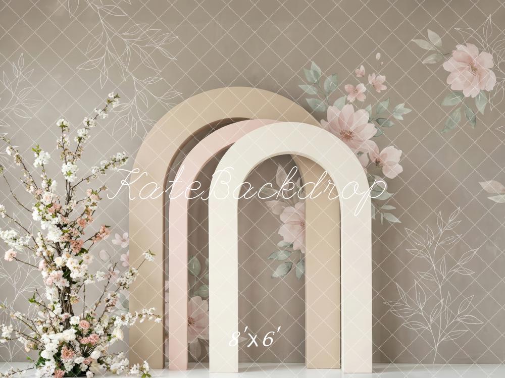 Kate Simple Arch Blossoms Taupe Backdrop Designed by Patty Robert - Image 3