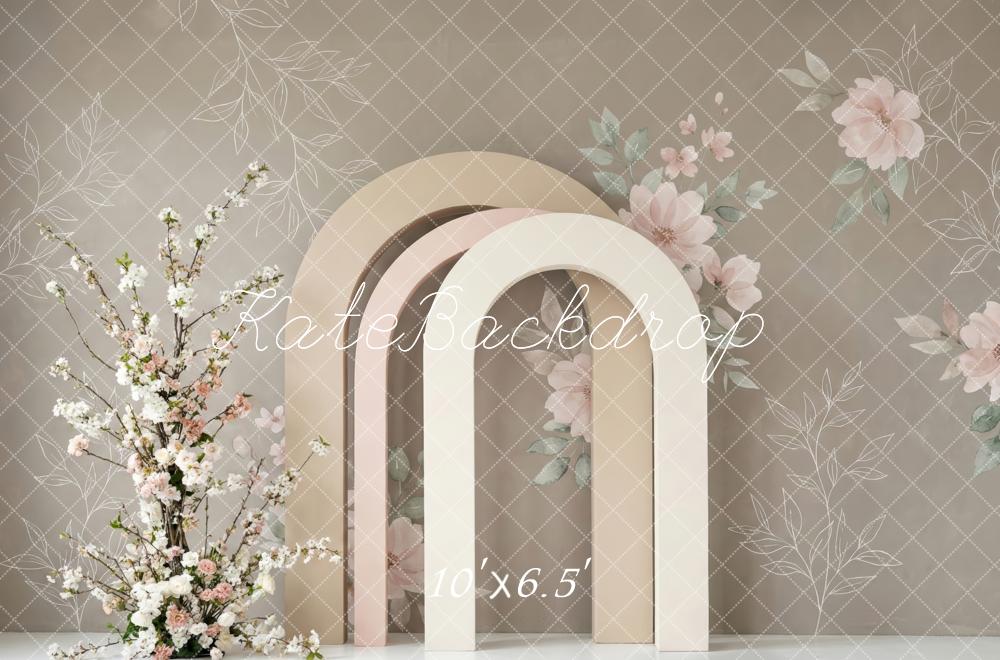 Kate Simple Arch Blossoms Taupe Backdrop Designed by Patty Robert - Image 4