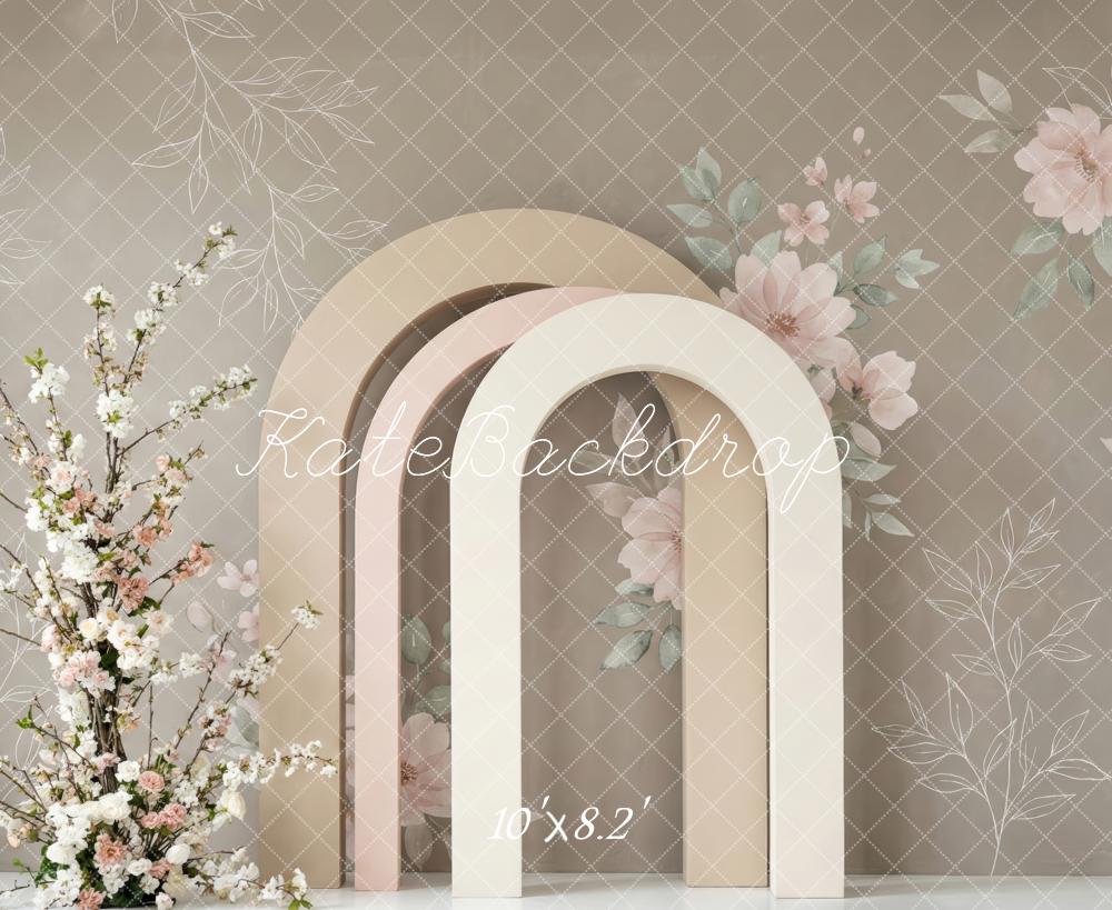 Kate Simple Arch Blossoms Taupe Backdrop Designed by Patty Robert - Image 6