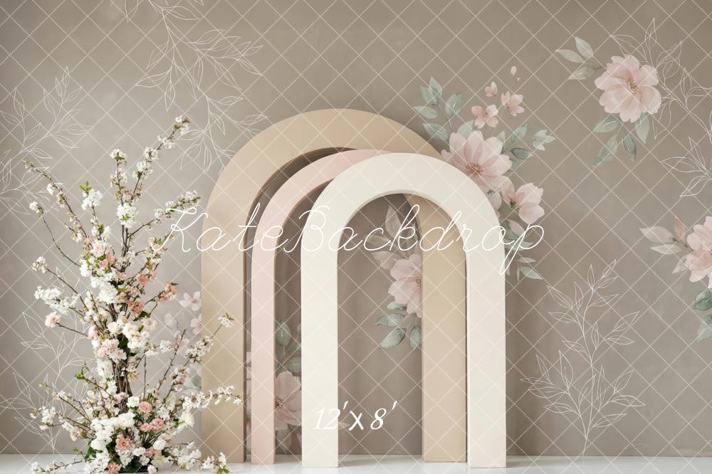 Kate Simple Arch Blossoms Taupe Backdrop Designed by Patty Robert - Image 8