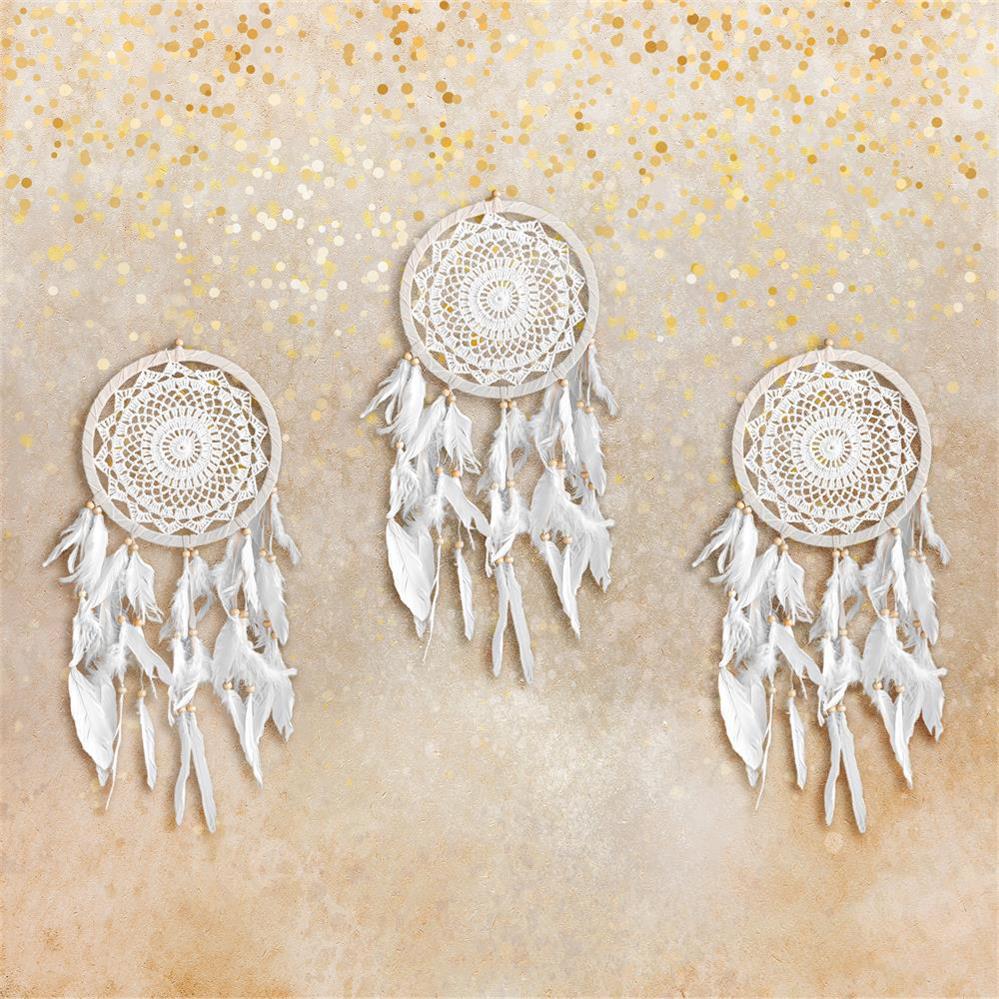 Kate Simple Beige Boho Dreamcatcher Backdrop for Photography - Image 4