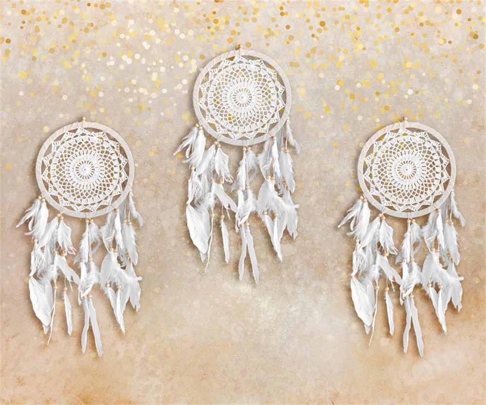 Kate Simple Beige Boho Dreamcatcher Backdrop for Photography - Image 5