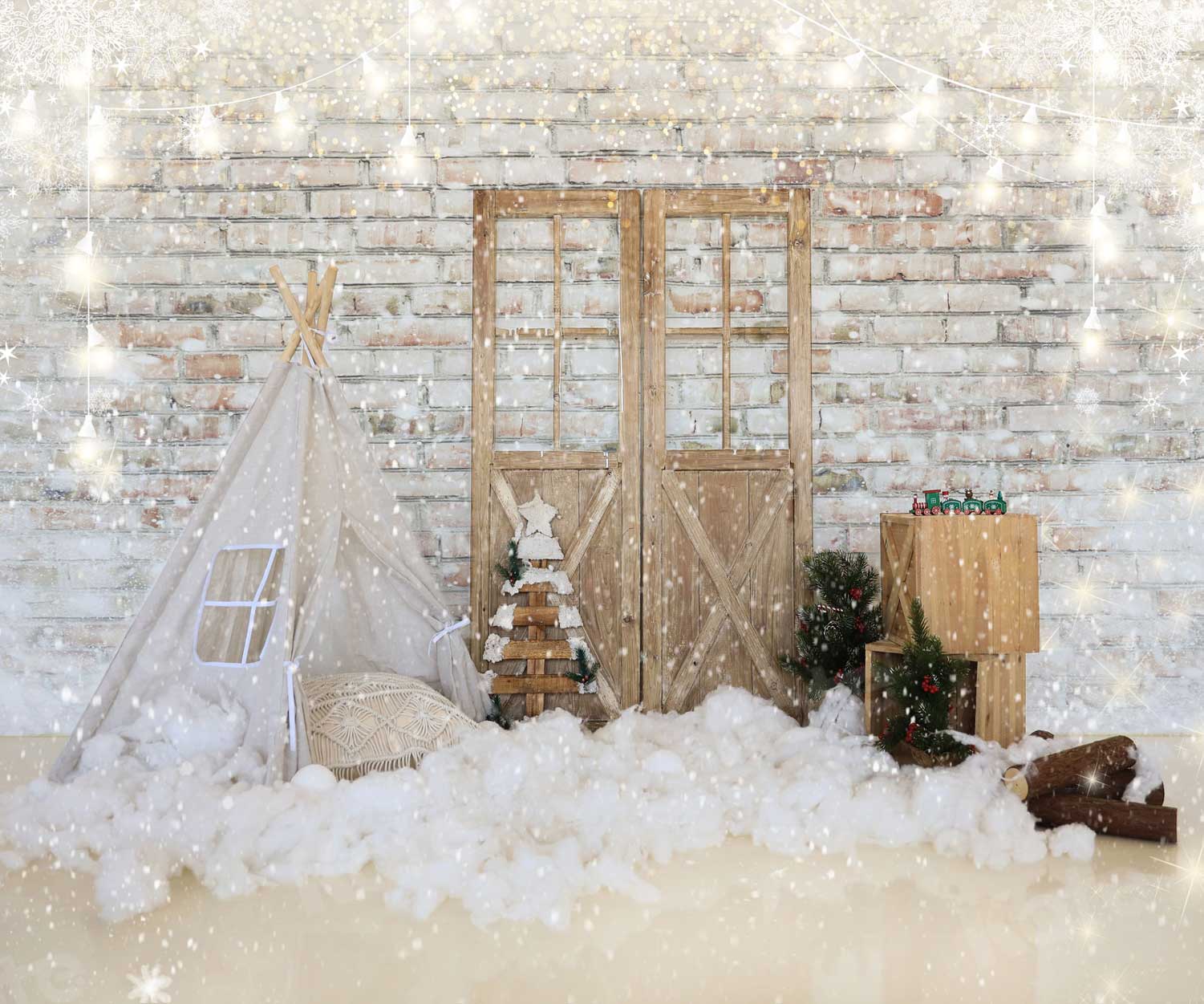Kate Snow Christmas Barn Door Backdrop for Photography - Image 3