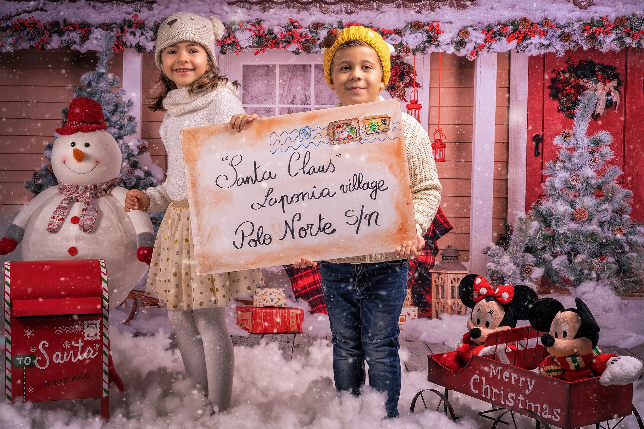 Kate Snow Outside House With Christmas Trees And Gifts for Photography - Image 5