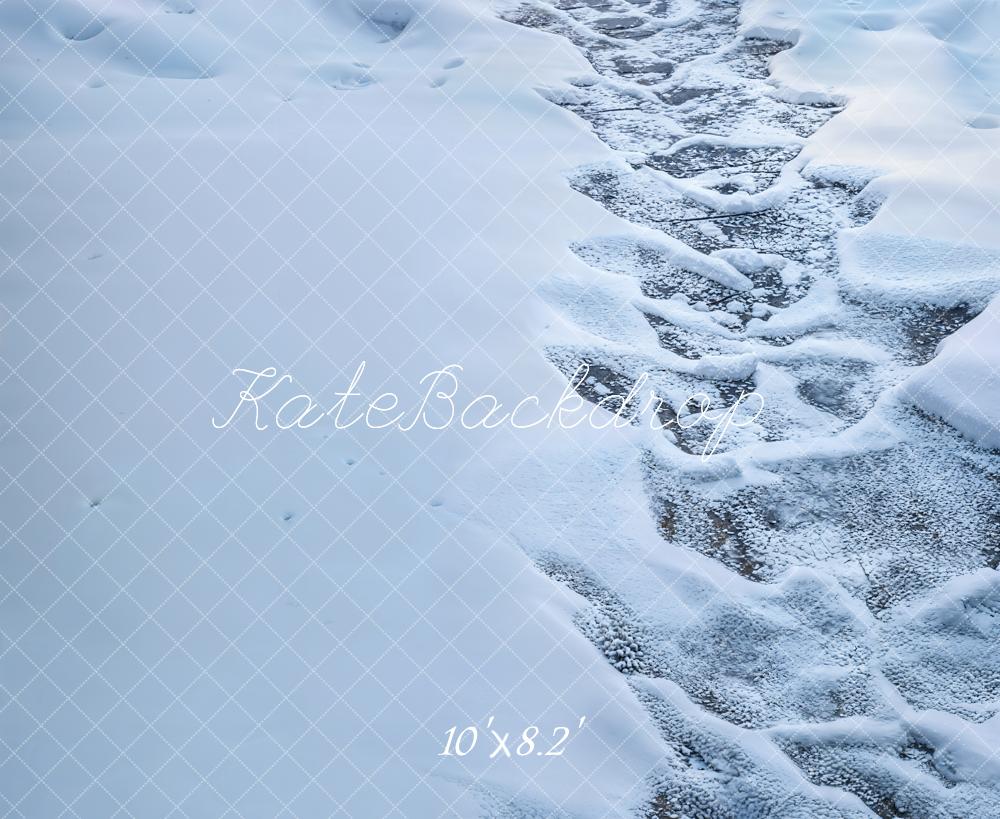 Kate Snow Path Frosted Ground Fleece Backdrop Designed by Kate Image - Image 3