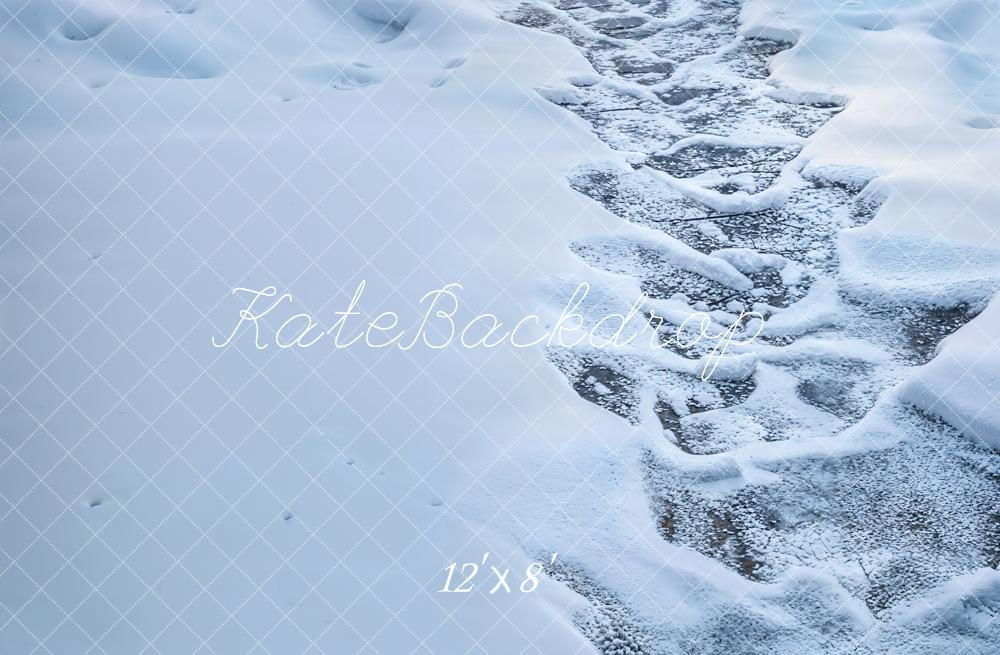 Kate Snow Path Frosted Ground Fleece Backdrop Designed by Kate Image - Image 4