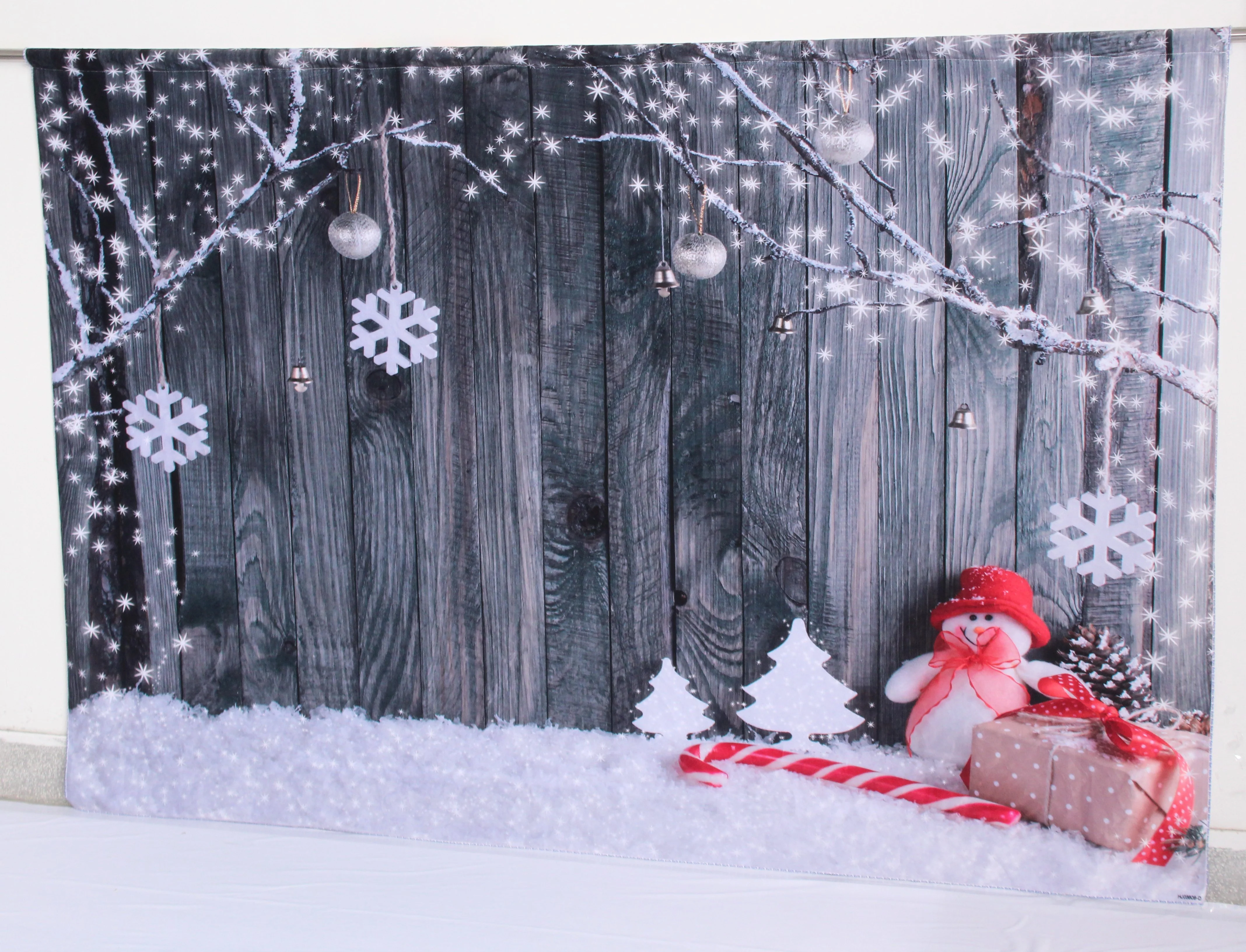 Kate Snowflake Decoration Gray Wooden Background for Christmas Photography - Image 5