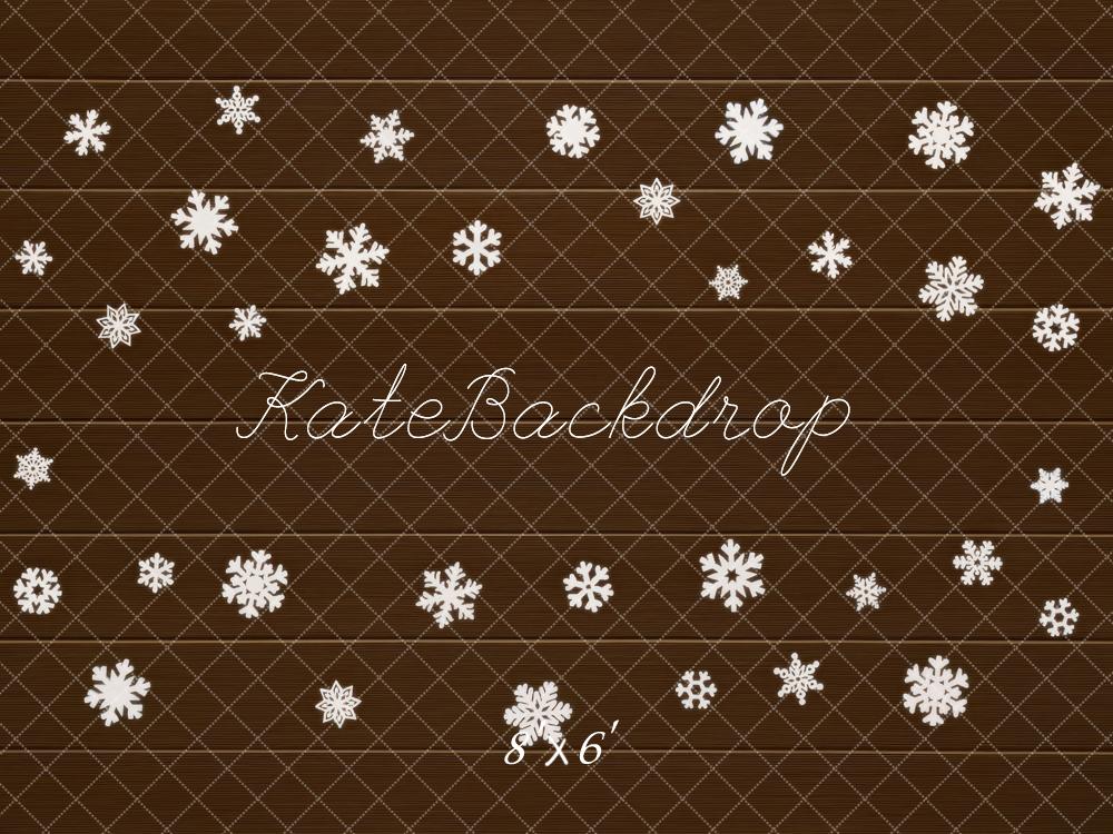 Kate Snowflakes Brown Floor Backdrop Designed by Mini MakeBelieve - Image 3