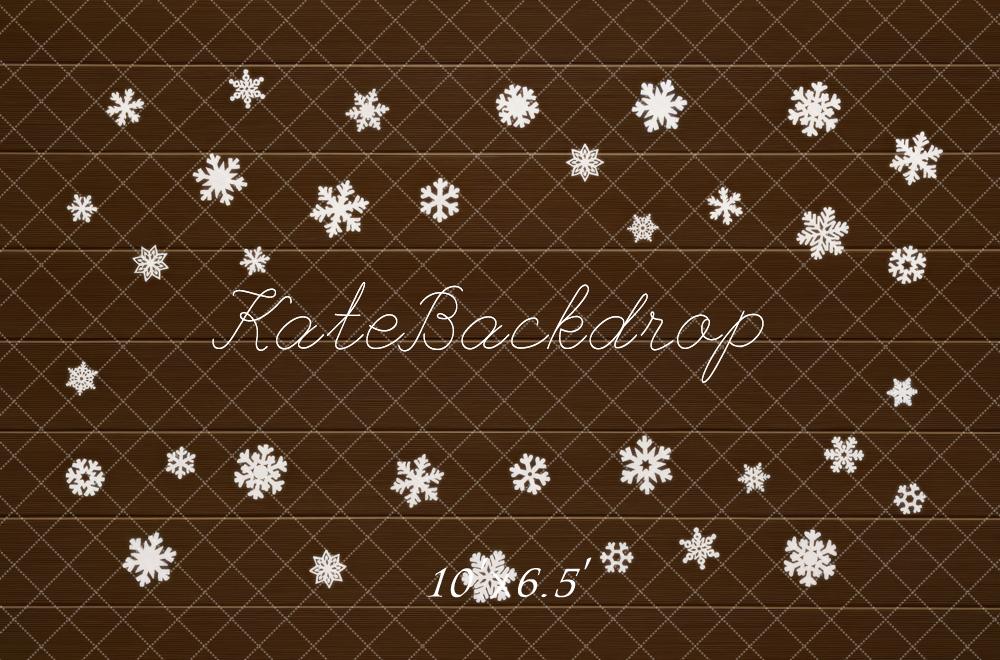 Kate Snowflakes Brown Floor Backdrop Designed by Mini MakeBelieve - Image 4