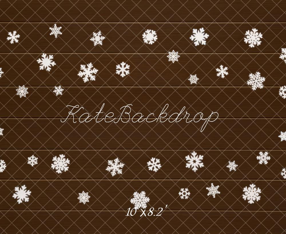 Kate Snowflakes Brown Floor Backdrop Designed by Mini MakeBelieve - Image 6