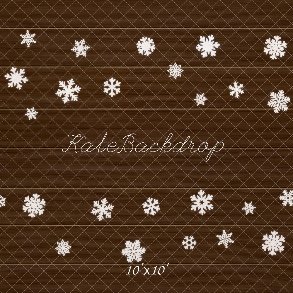 Kate Snowflakes Brown Floor Backdrop Designed by Mini MakeBelieve - Image 7