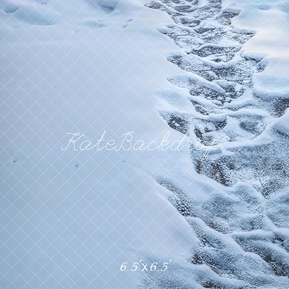 Kate Snowy Footprints Path Winter Floor Backdrop Designed by Kate Image - Image 2
