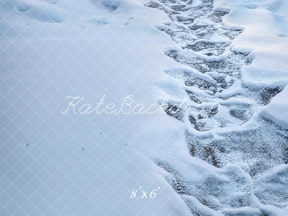 Kate Snowy Footprints Path Winter Floor Backdrop Designed by Kate Image - Image 3
