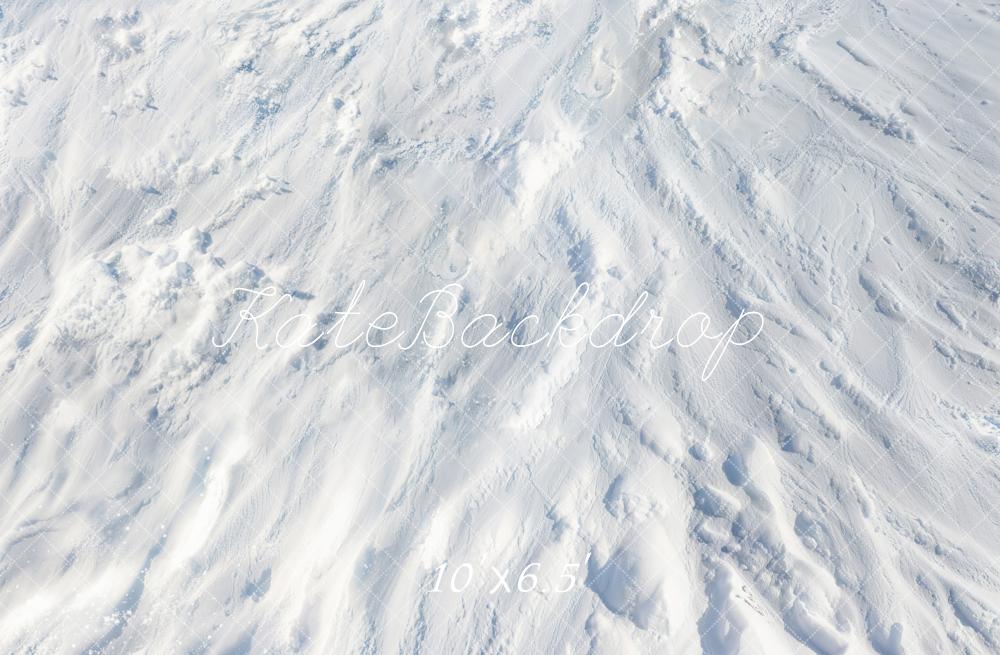 Kate Snowy Ground Texture White Fleece Backdrop Designed by Emetselch - Image 2