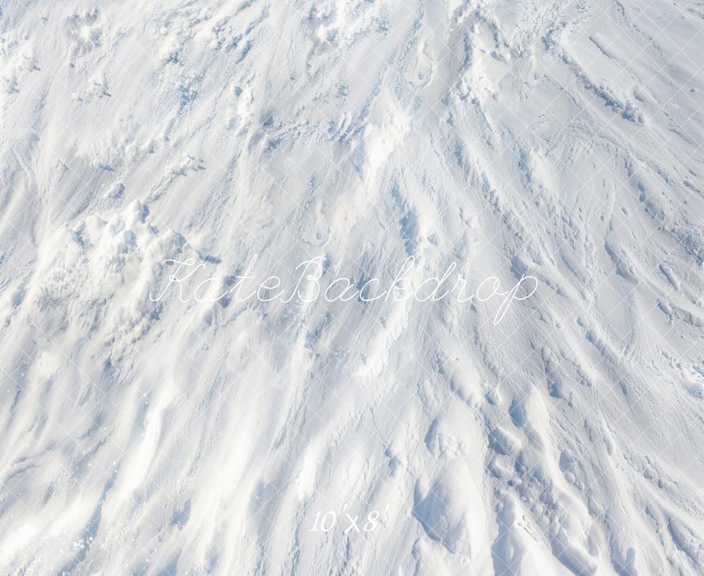Kate Snowy Ground Texture White Fleece Backdrop Designed by Emetselch - Image 3