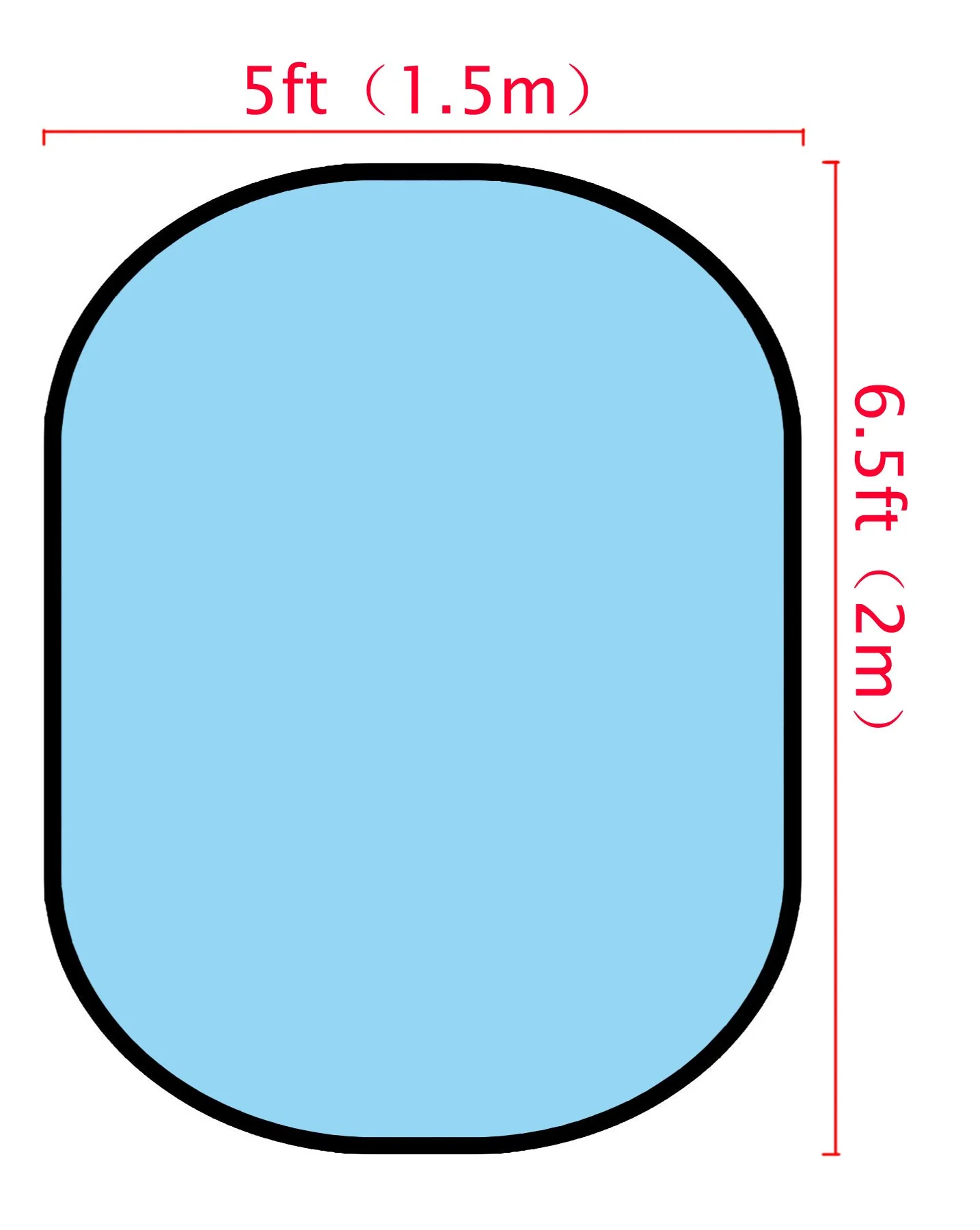 Kate Solid Light Blue/ Solid Rose Red Collapsible Backdrop Photography 5X6.5ft(1.5x2m) - Image 3