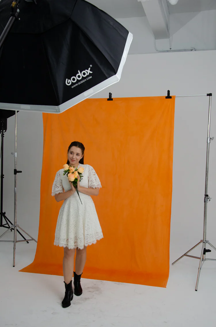 Kate Solid Orange Color Portrait Photography Backdrop for Studio(HGCSB) - Image 5