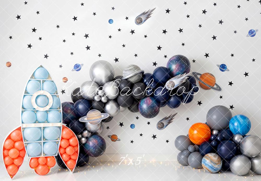 Kate Space Rocket Planets Stars Backdrop Designed by Patty Robert