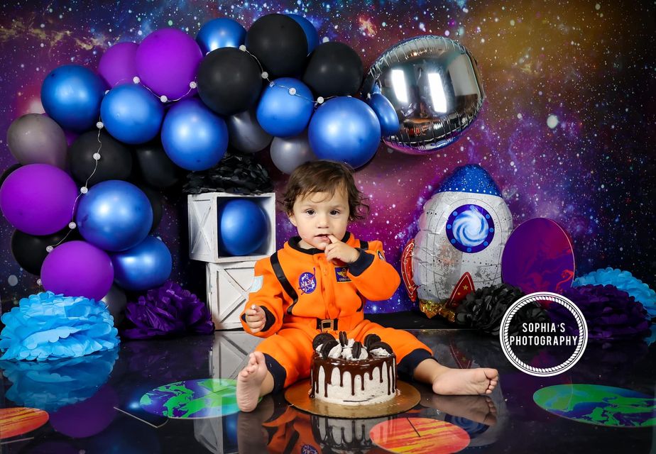Kate Children Colorful Galaxy Outer Space Backdrop for Photography - Image 3