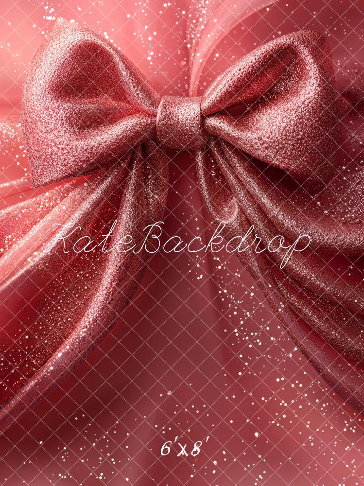 Kate Sparkling Pink Big Bow Backdrop Designed by Emetselch - Image 4