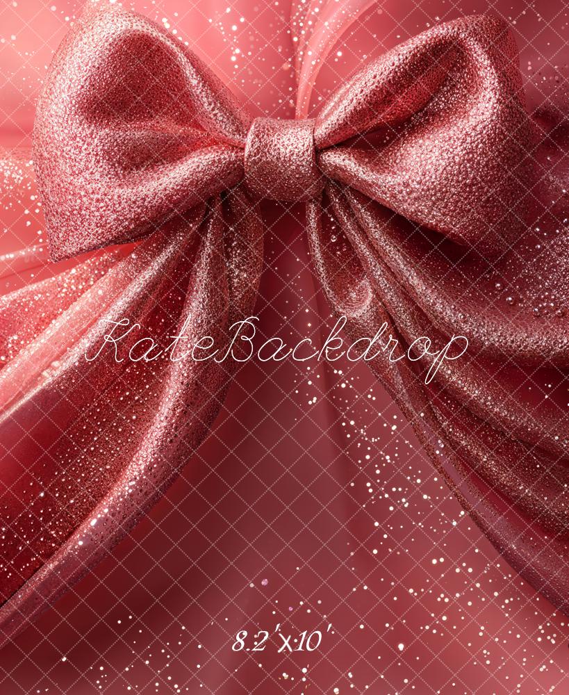 Kate Sparkling Pink Big Bow Backdrop Designed by Emetselch - Image 5