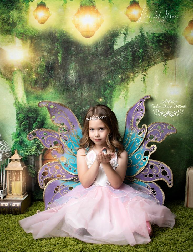 Kate Spirit Fairy Tree House Forest Children Backdrop for Photography Designed by JFCC - Image 6
