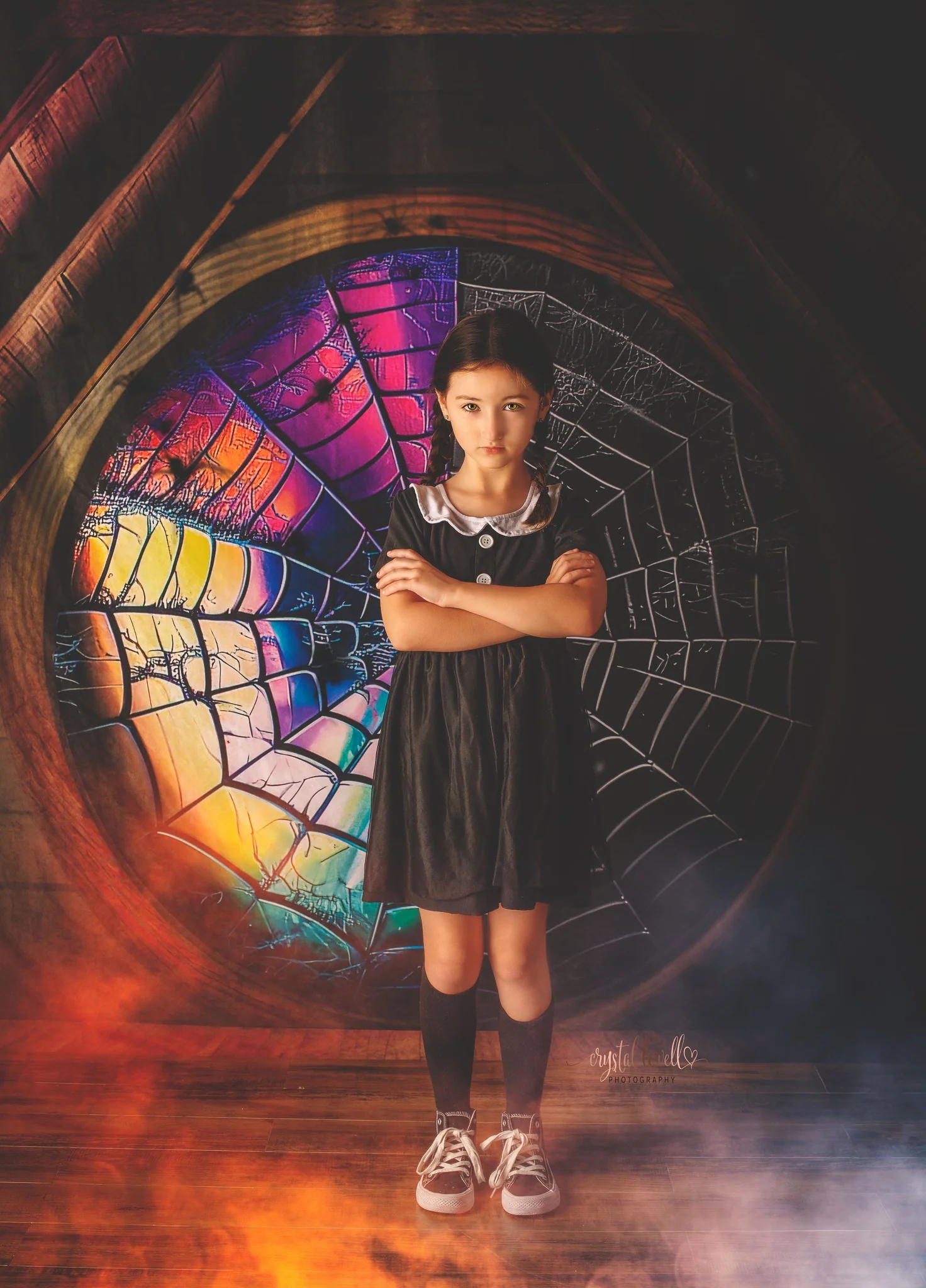 Kate Spooky Attic Room Spiderweb Window Backdrop  Designed by Mini MakeBelieve - Image 3