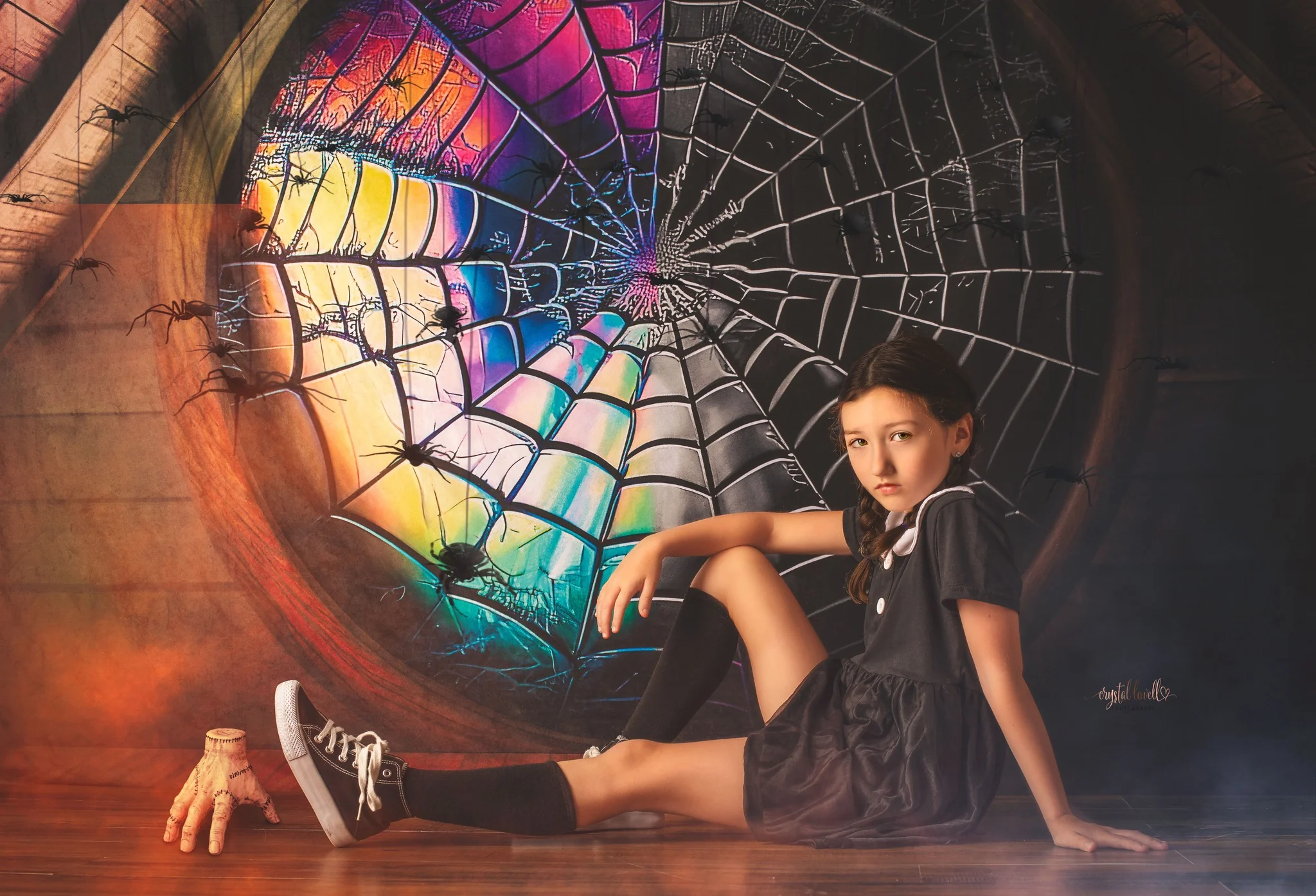 Kate Spooky Attic Room Spiderweb Window Backdrop  Designed by Mini MakeBelieve - Image 5
