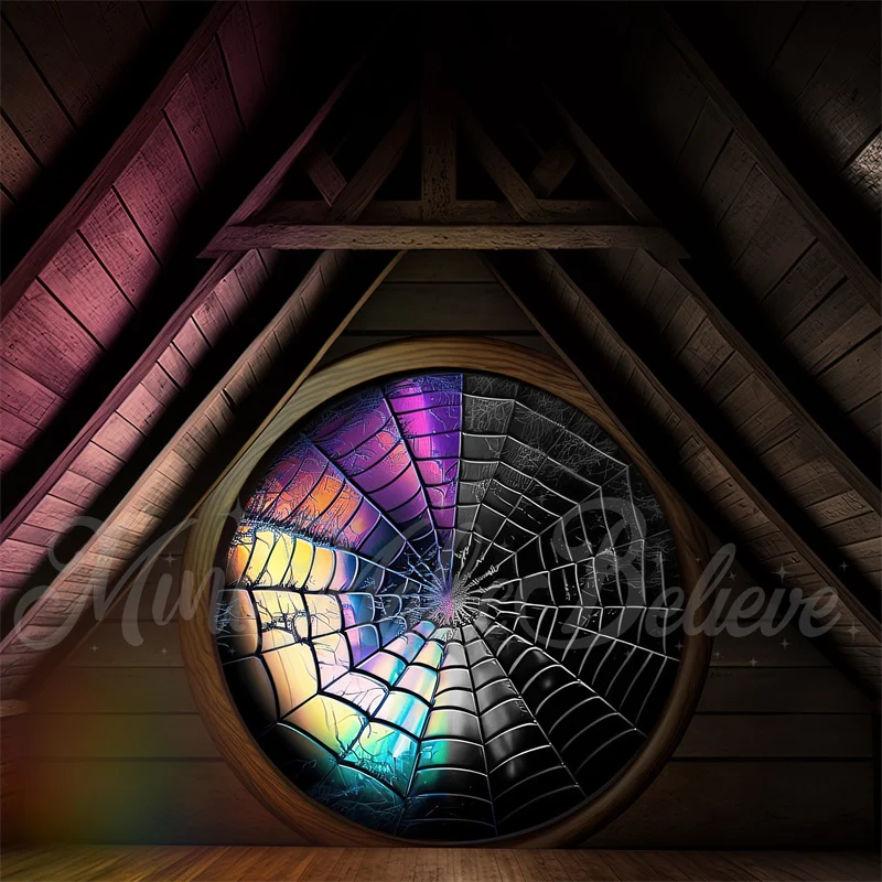 Kate Spooky Attic Room Spiderweb Window Backdrop  Designed by Mini MakeBelieve - Image 6