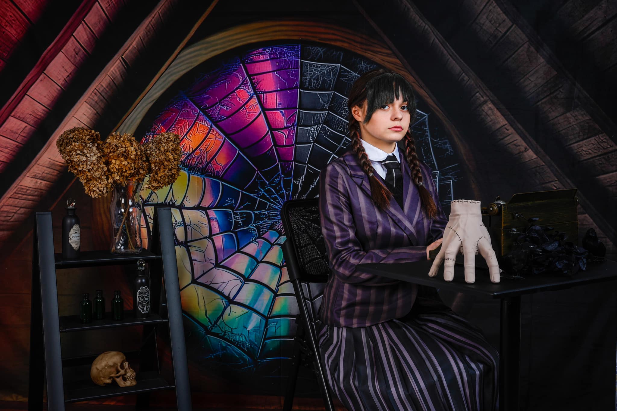 Kate Spooky Attic Room Spiderweb Window Backdrop  Designed by Mini MakeBelieve - Image 7