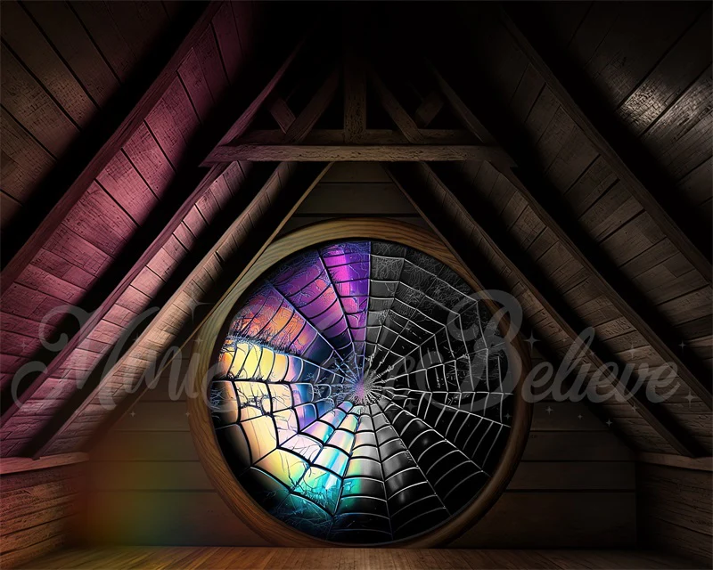 Kate Spooky Attic Room Spiderweb Window Backdrop  Designed by Mini MakeBelieve - Image 8