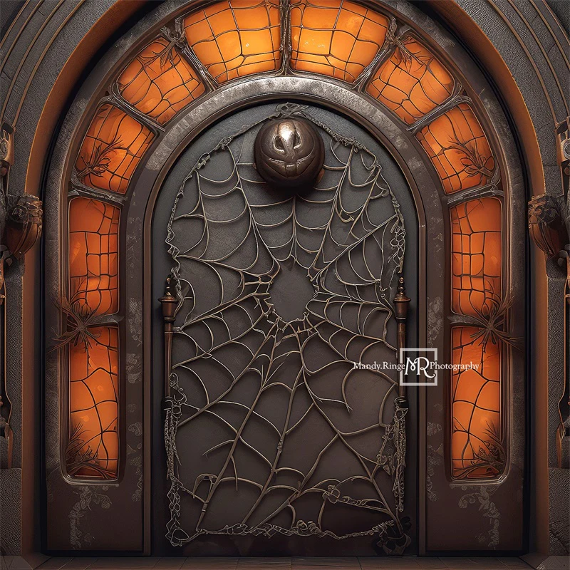 Kate Spooky Black&Orange Halloween Door Backdrop Designed by Mandy Ringe Photography - Image 2